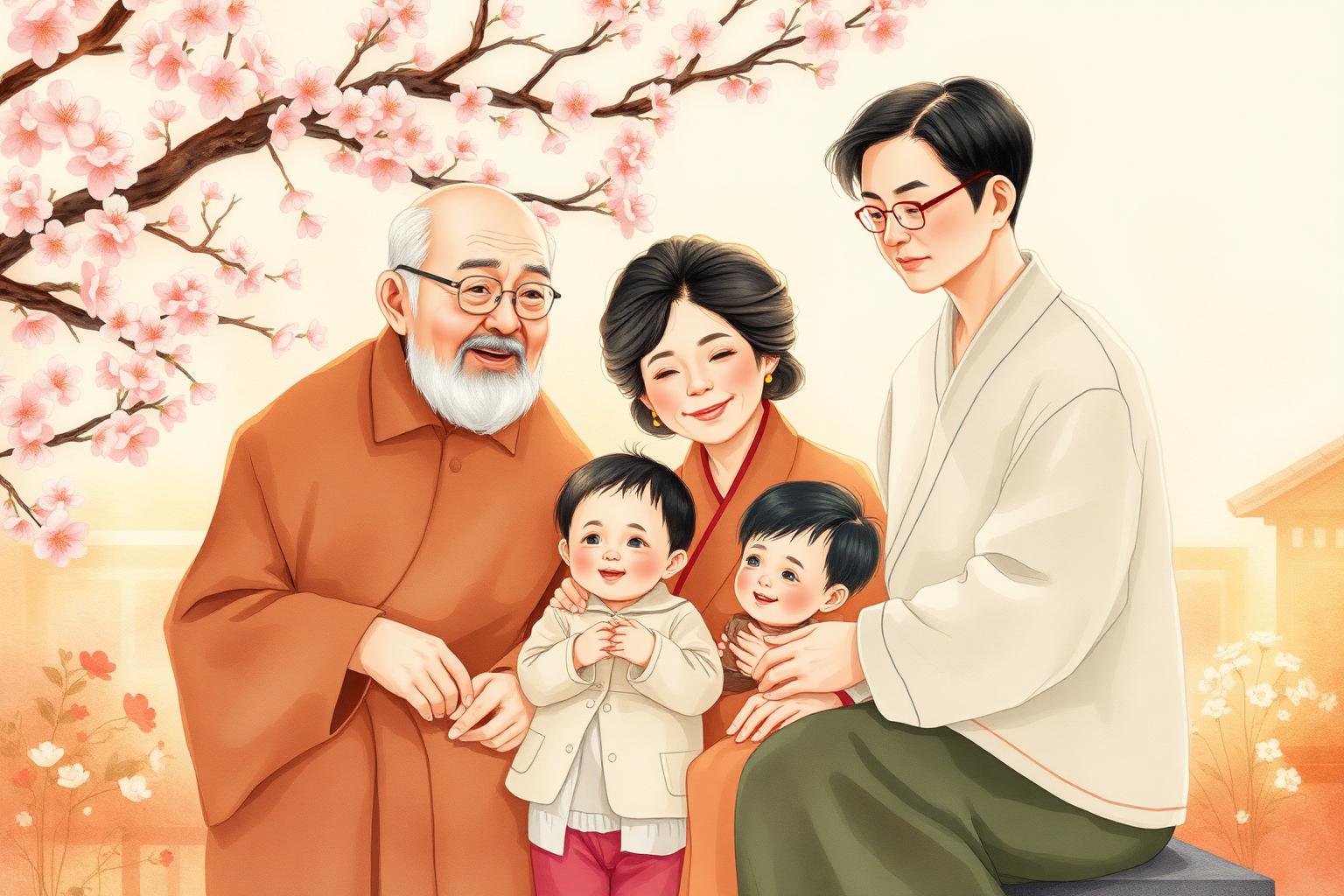 张明远与家人的画面